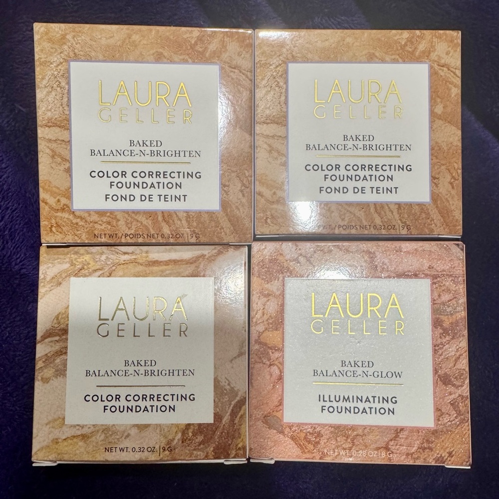 Laura Geller Baked Balance-N-Glow Foundation  all shades are medium $60 for all